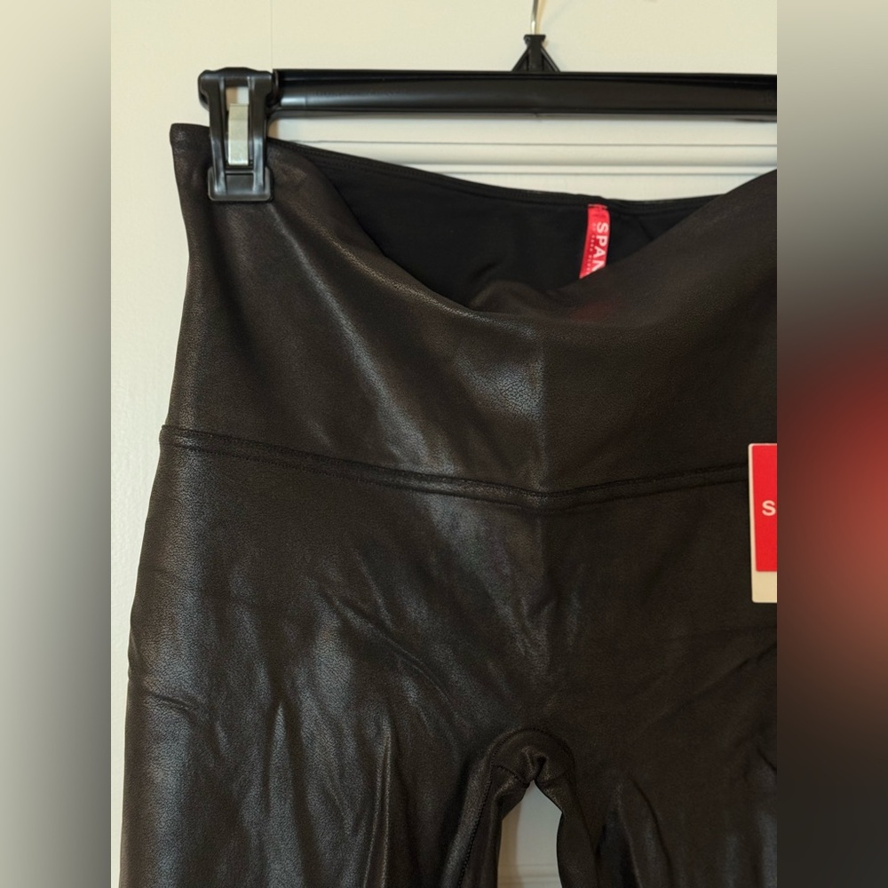 New with tags! Spanx high waist Black Faux Leather Leggings Size XL